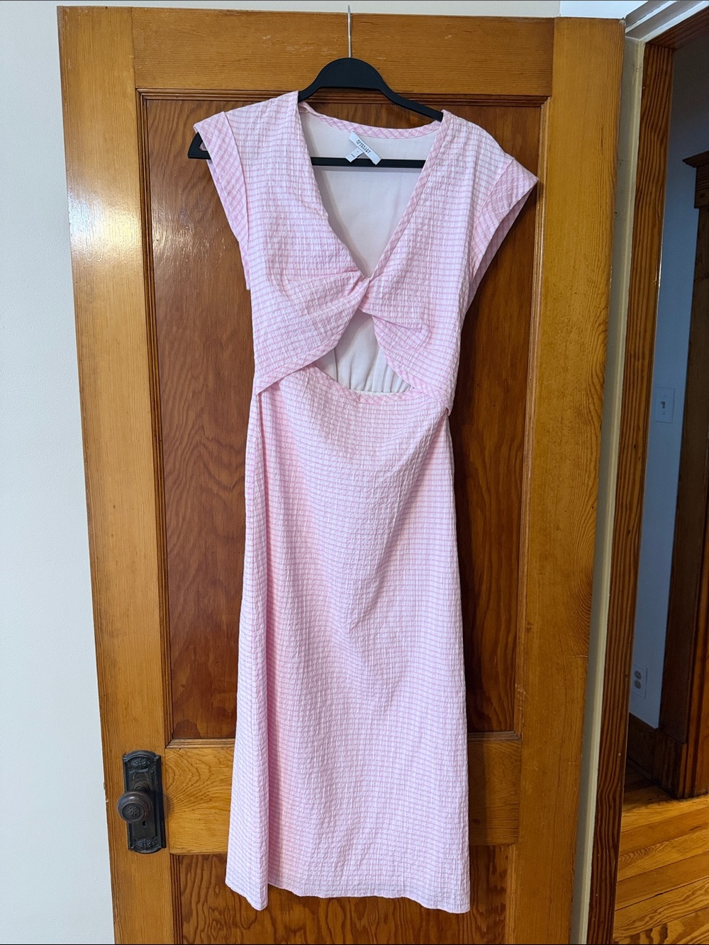 10 Crosby Derek Lam Pink Twist-Front Midi Dress